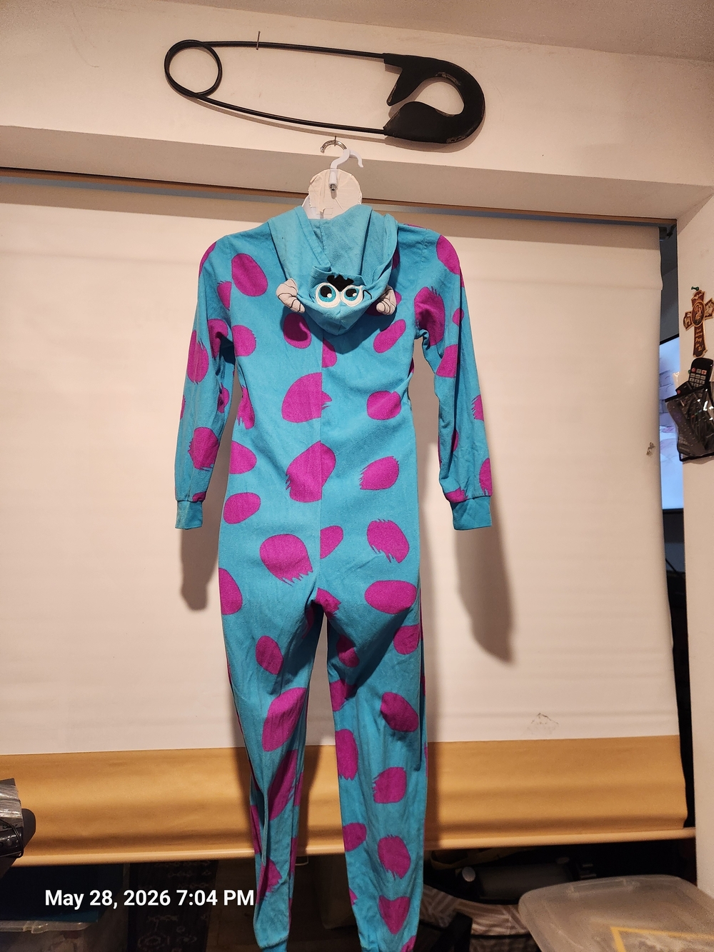 Disney Blue and Purple Sylly Hooded One-Piece Pajama - Picture 4 of 4